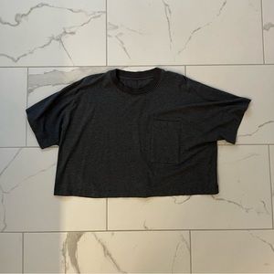 Gray Lululemon Oversized Workout Top